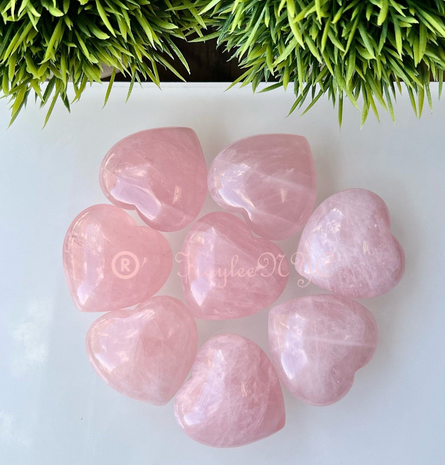 Wholesale Lot 8 Pcs Natural Rose Quartz Crystal Heart Healing Energy