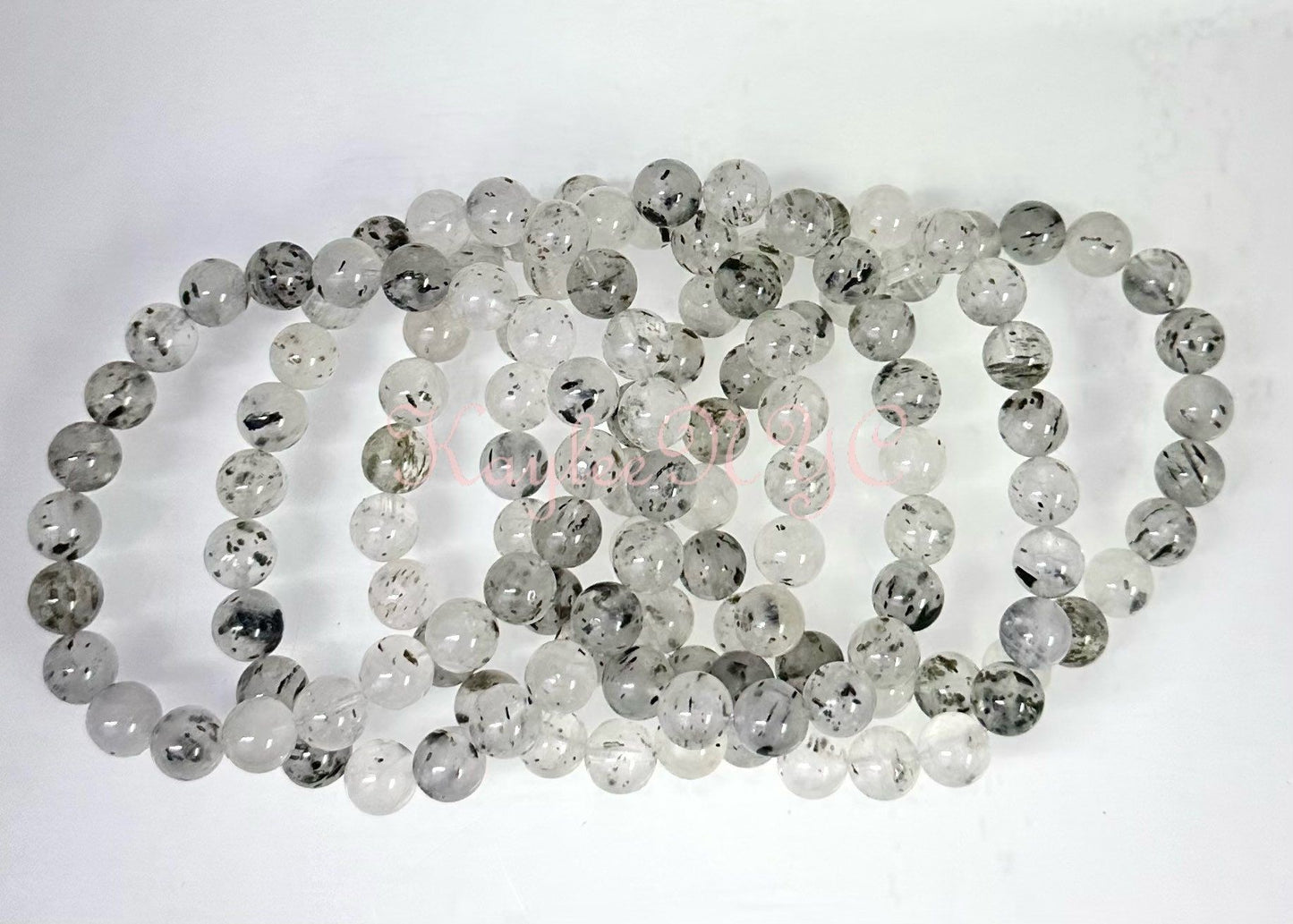 Wholesale Lot 6 Pcs Natural Biotite Mica Quartz 8mm 7.5” Crystal Healing Stretch Bracelet