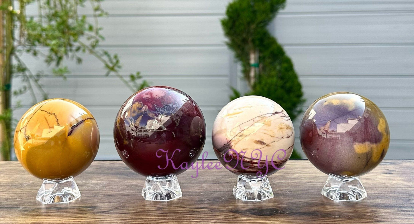 Wholesale Lot 4 PCs Natural Mookaite Jasper Spheres Crystal Ball 3.8-4lbs