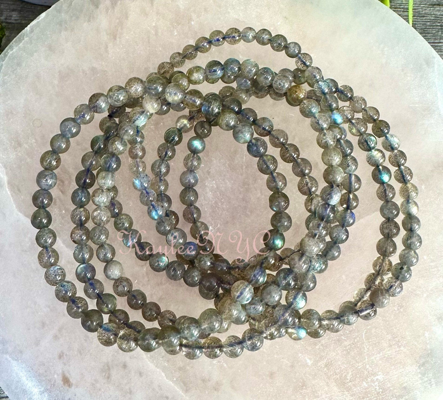 Wholesale 6 Pcs Natural Labradorite Bracelet 5mm 7.5” Healing Energy Crystal