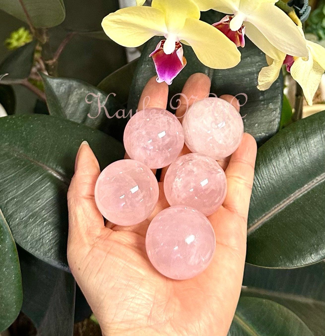 Wholesale Lot 12 Pcs Natural Rose Quartz Sphere Ball 35mm Crystal Nice Quality