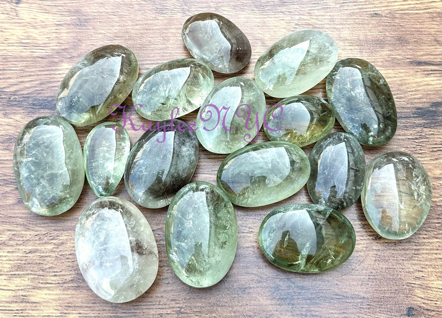 Wholesale Lot 2 lbs Prasiolite Green Amethyst Palm Stone Crystal Healing Energy