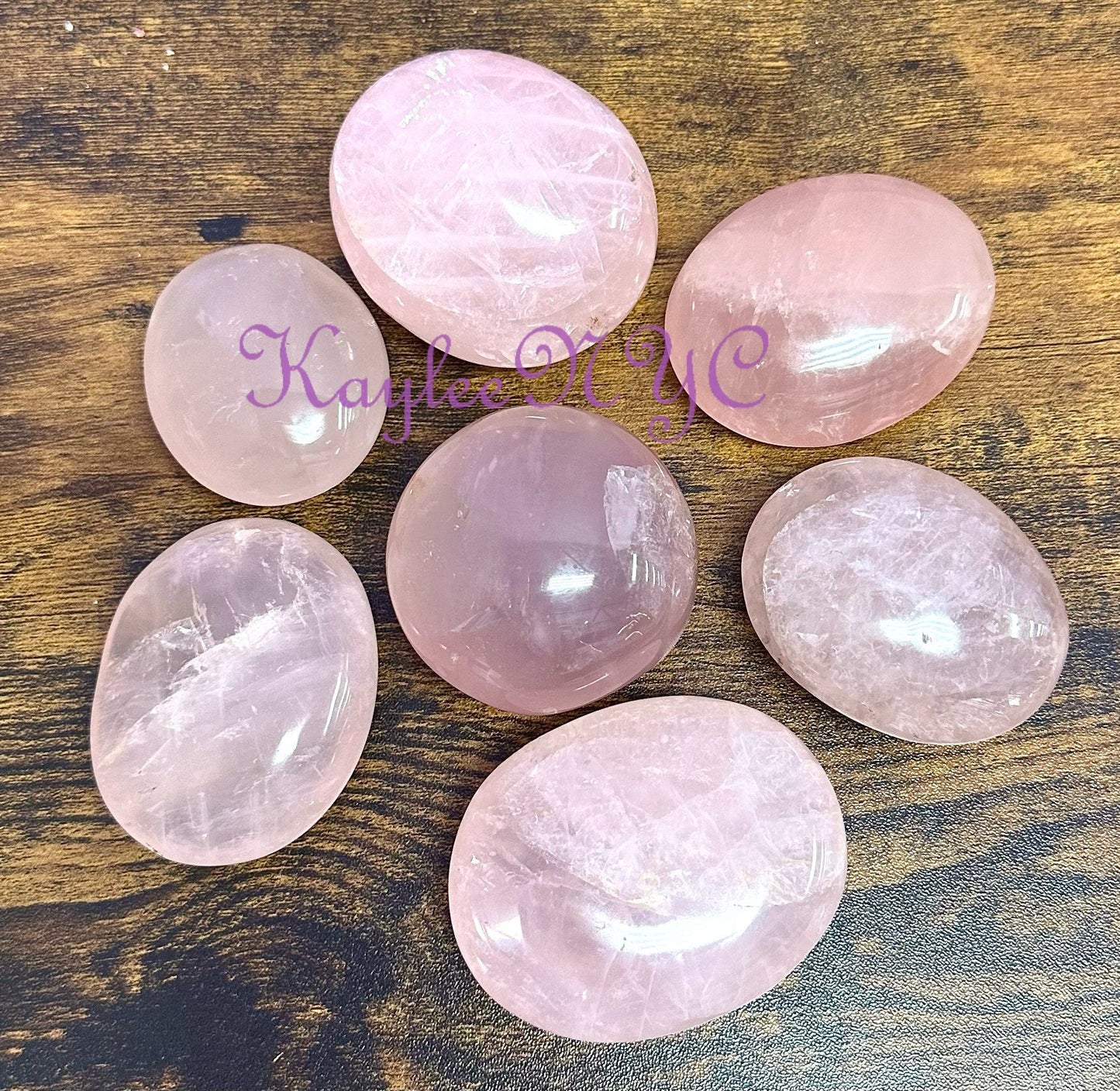 Wholesale Lot 2 Lbs Natural Rose Quartz Crystal Palm Stone Healing Energy