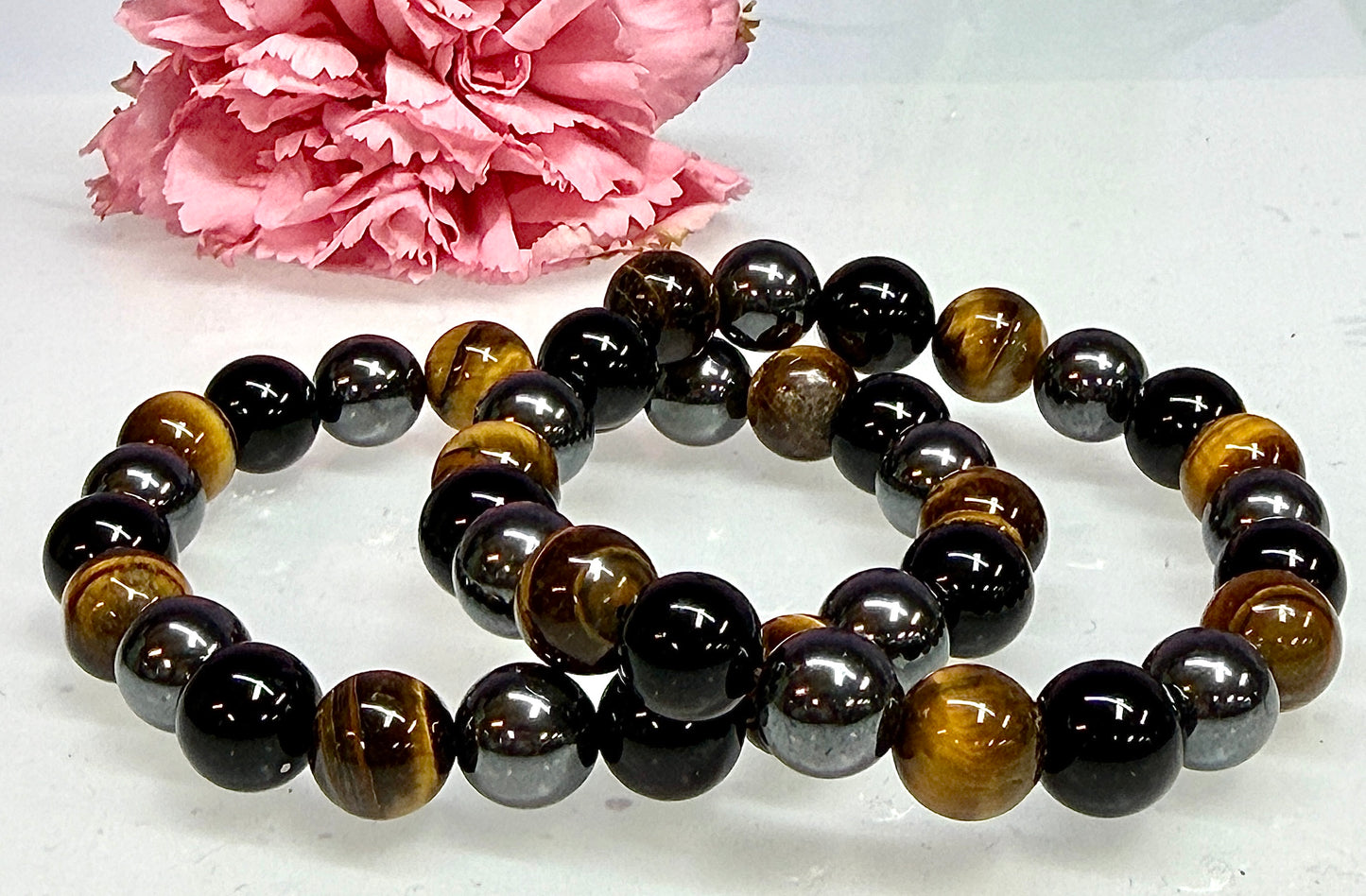 Wholesale Lot 6 Pcs Natural Protection 10mm Crystal Healing Stretch Bracelet 8”