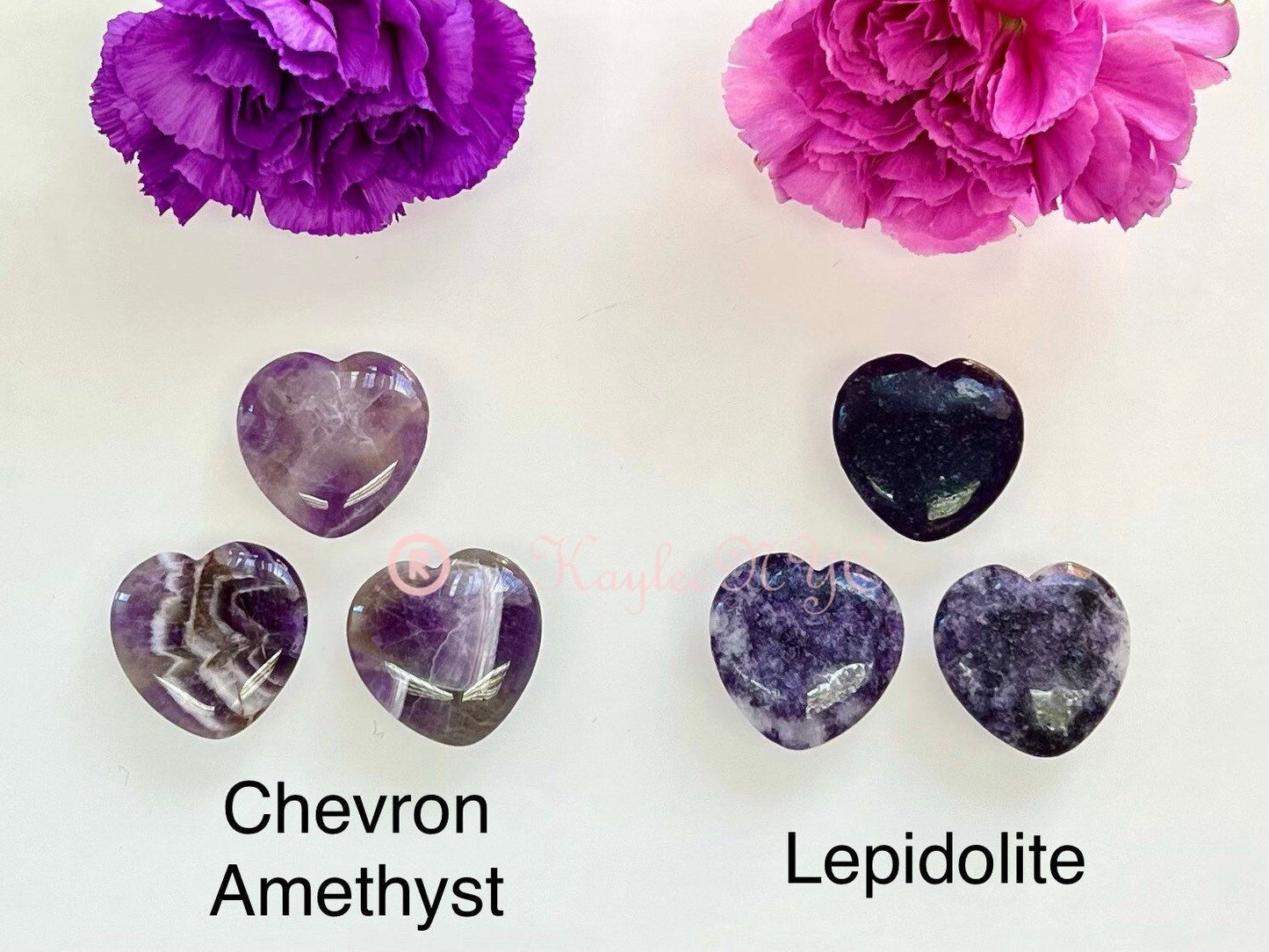 Wholesale Lot 12 Pcs 30mm Mixed Crystal Hearts Nice Quality Healing Energy