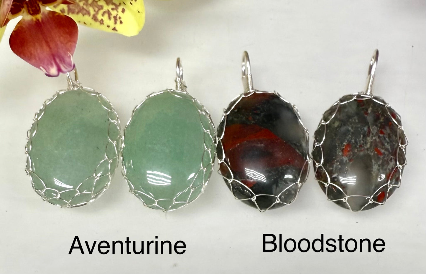 Wholesale Lot 12 Pcs Oval Hand Wrapped Pendant Crystal Healing Energy