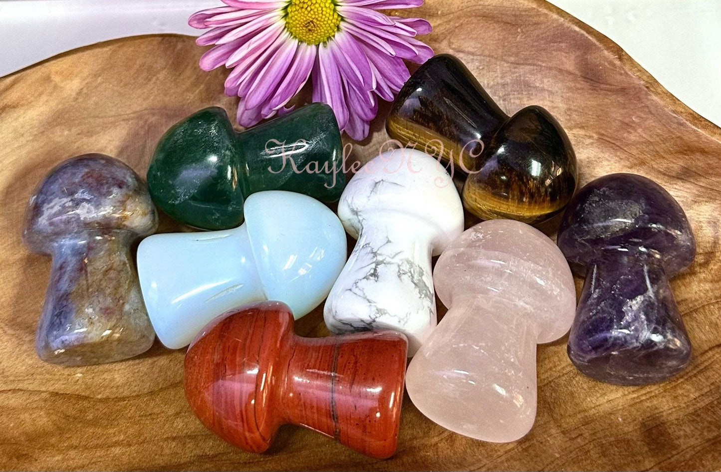 Wholesale Lot 8 PCs Natural mix Crystal Mushroom Healing Energy