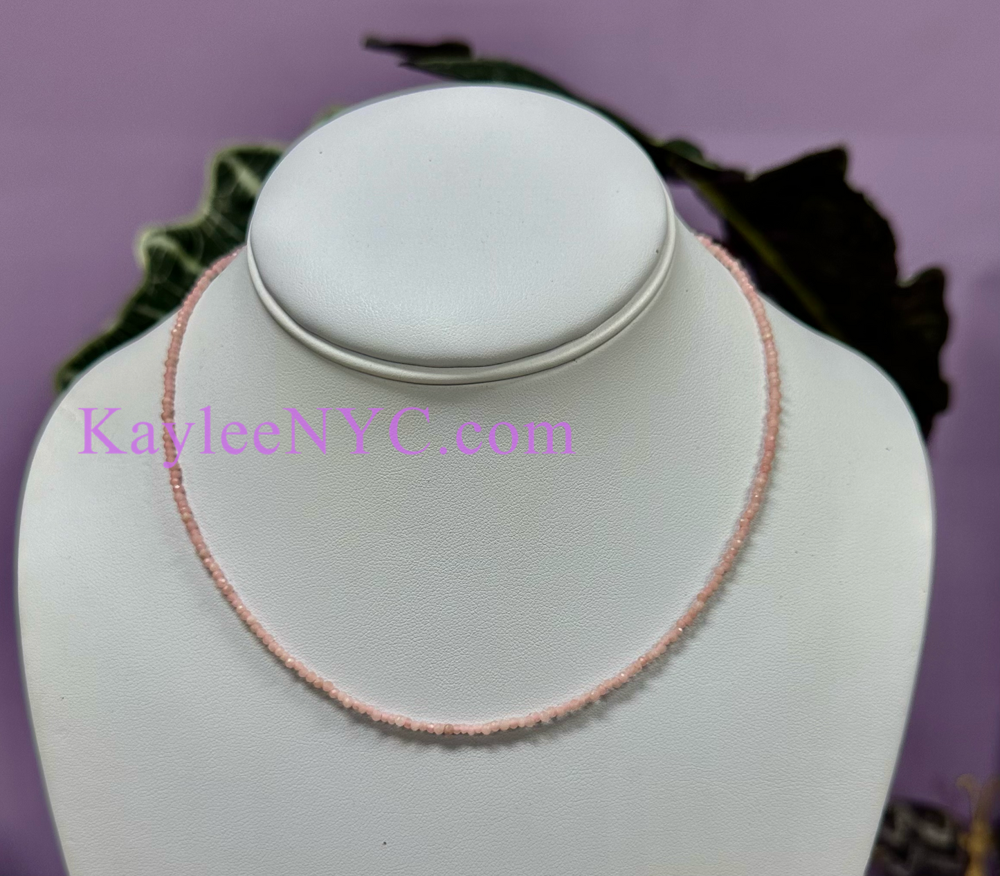 6 PCs 2mm Natural Pink Opal Necklaces