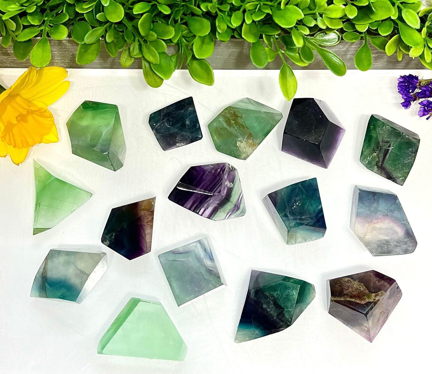 Wholesale Lot 2 lbs Natural Fluorite Crystal Polished Freeform Healing Energy