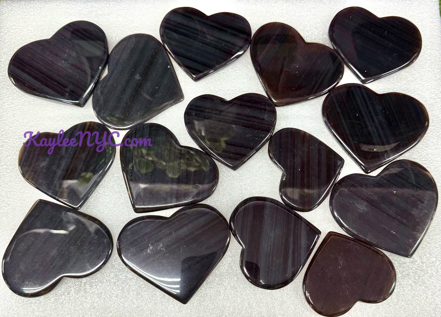 Wholesale Lot 2 lb Natural Ice Obsidian Crystal Heart Healing Energy