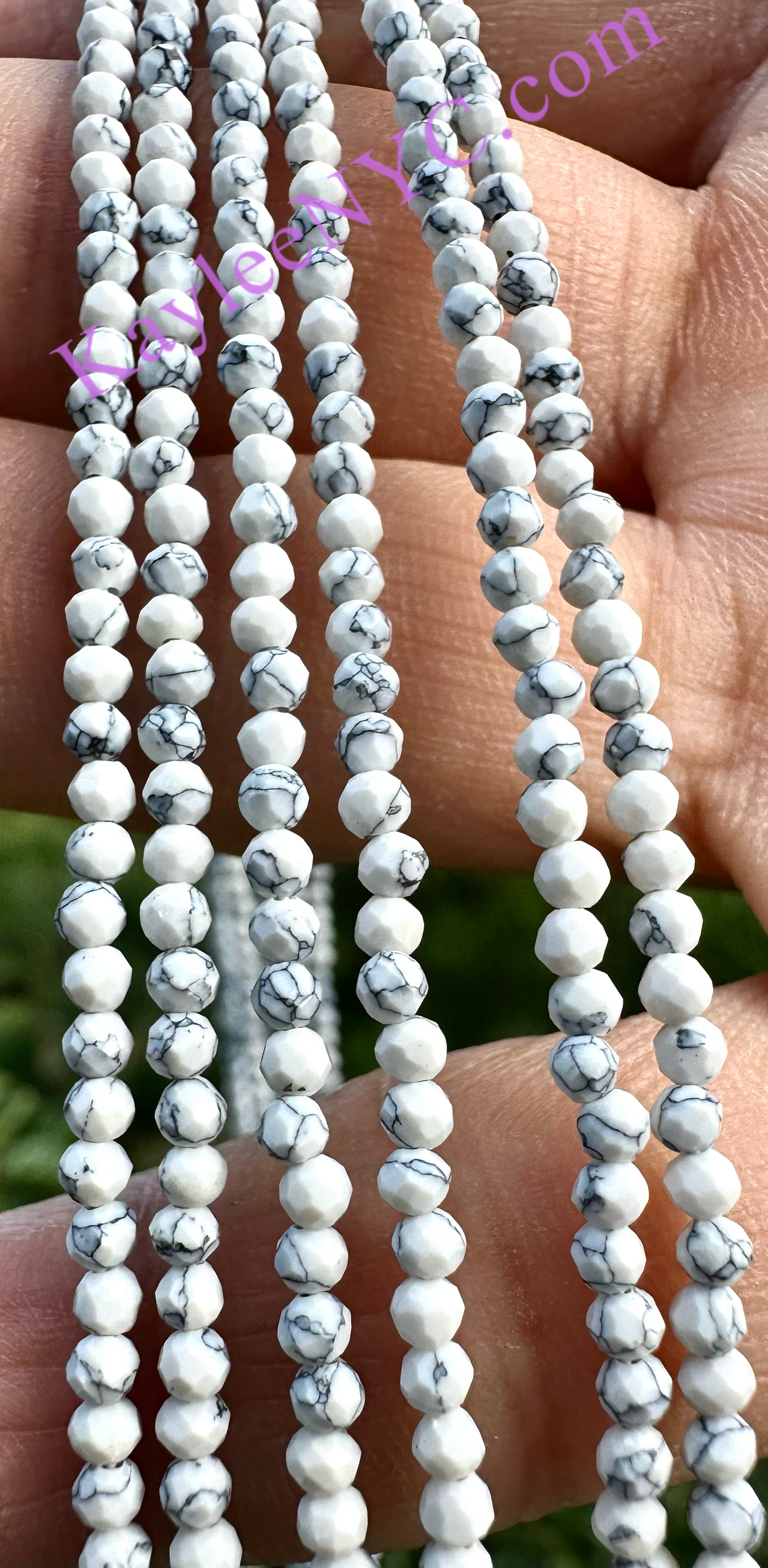 6 PCs 2mm Natural Howlite Necklaces