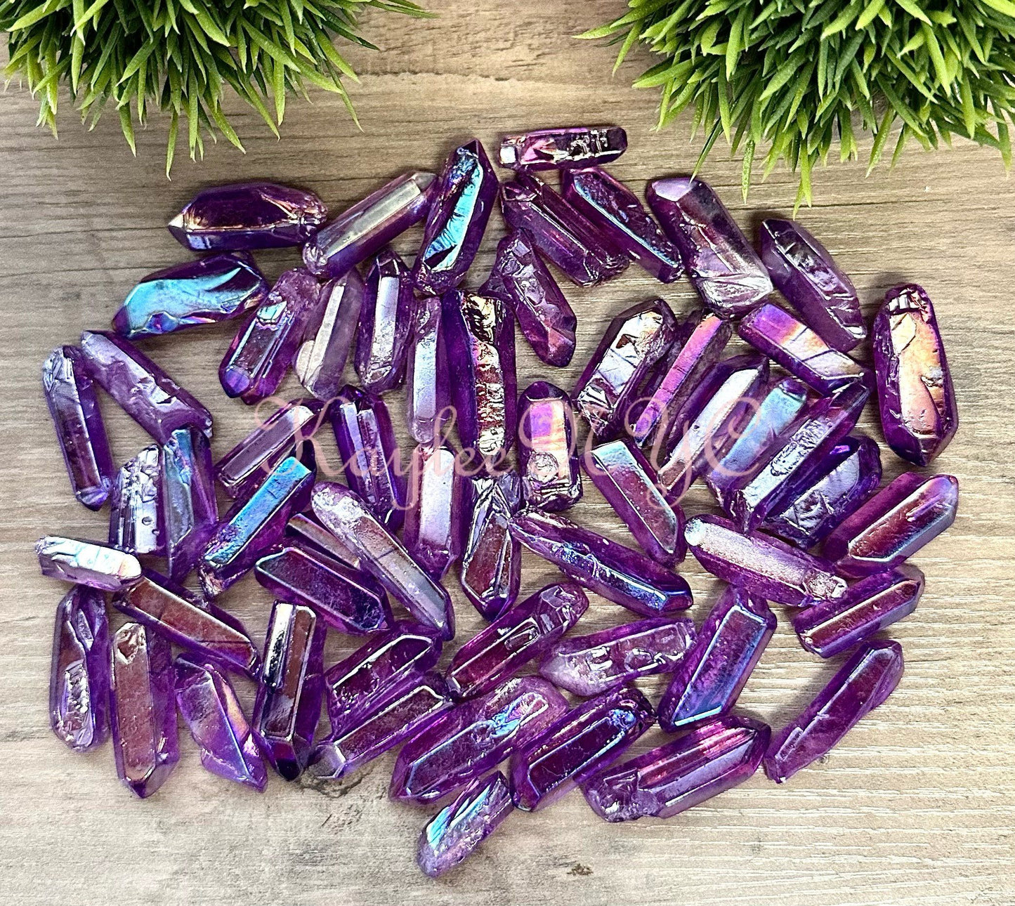 Wholesale Lot 1 Lb Purple Aura Quartz Wand Tumble Crystal Nice Quality