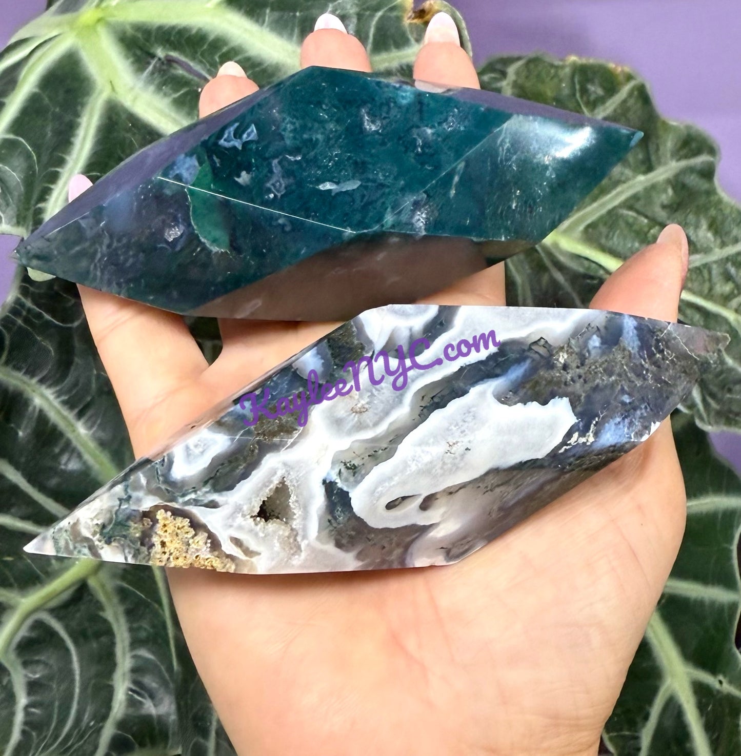 Wholesale Lot 4-5 pcs Natural Moss Agate Prism Crystal Healing Quality