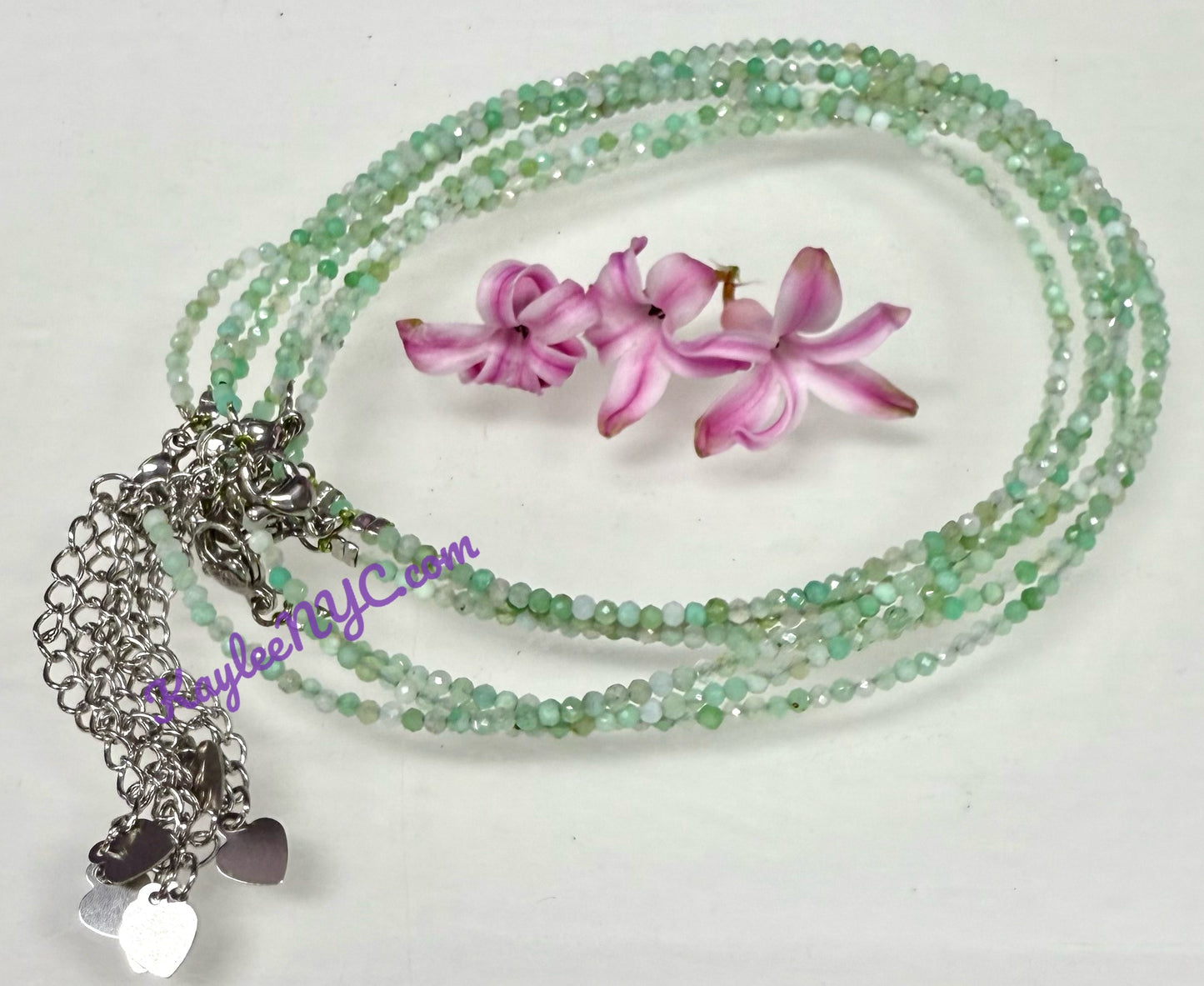 6 PCs 2mm Natural Chrysoprase Anklets Crystal Healing Energy