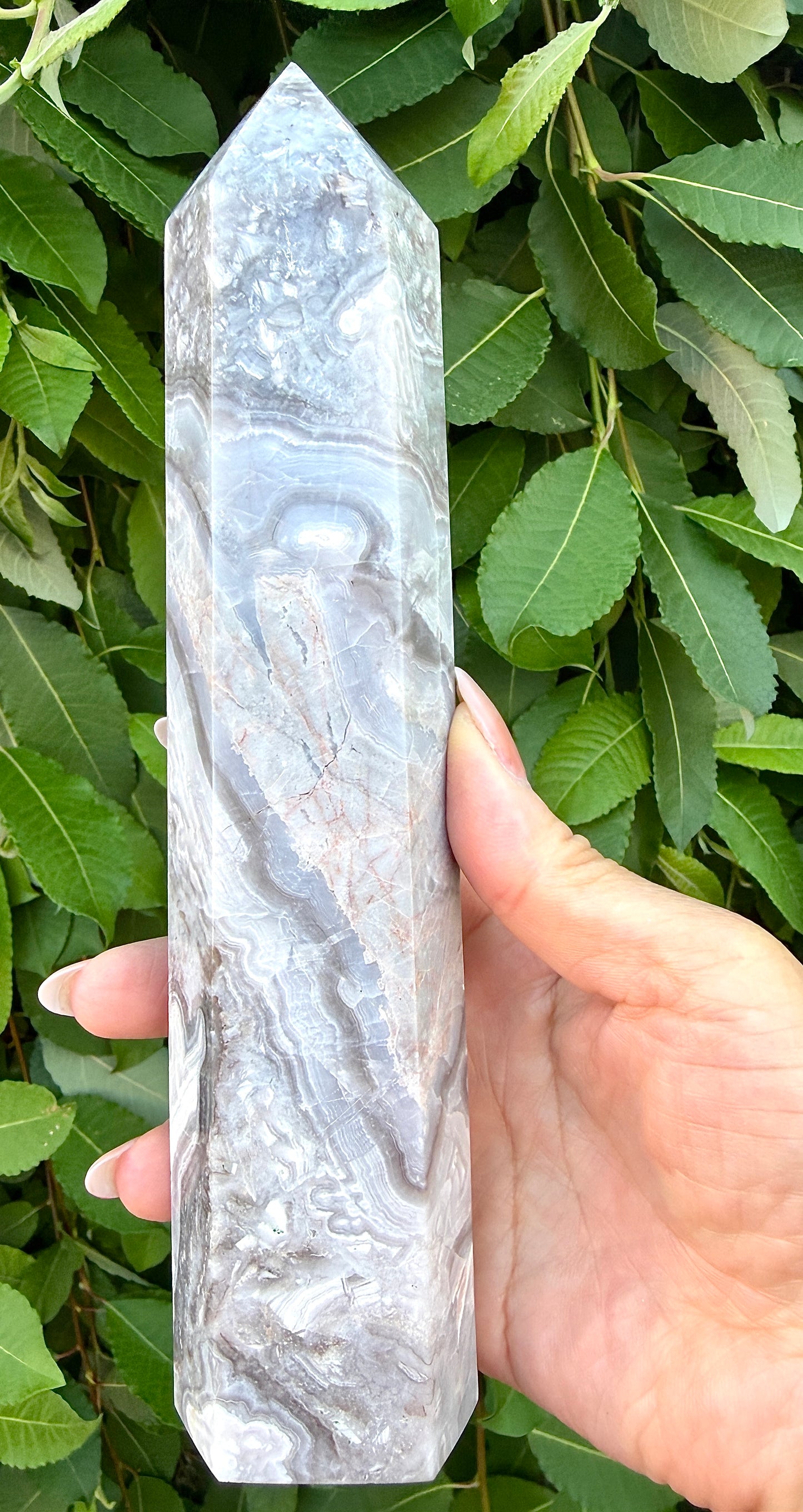 Wholesale Lot 3-4Pcs Natural White Lace Agate Tower Crystal Obelisk point 4.9-5lbs Healing Energy