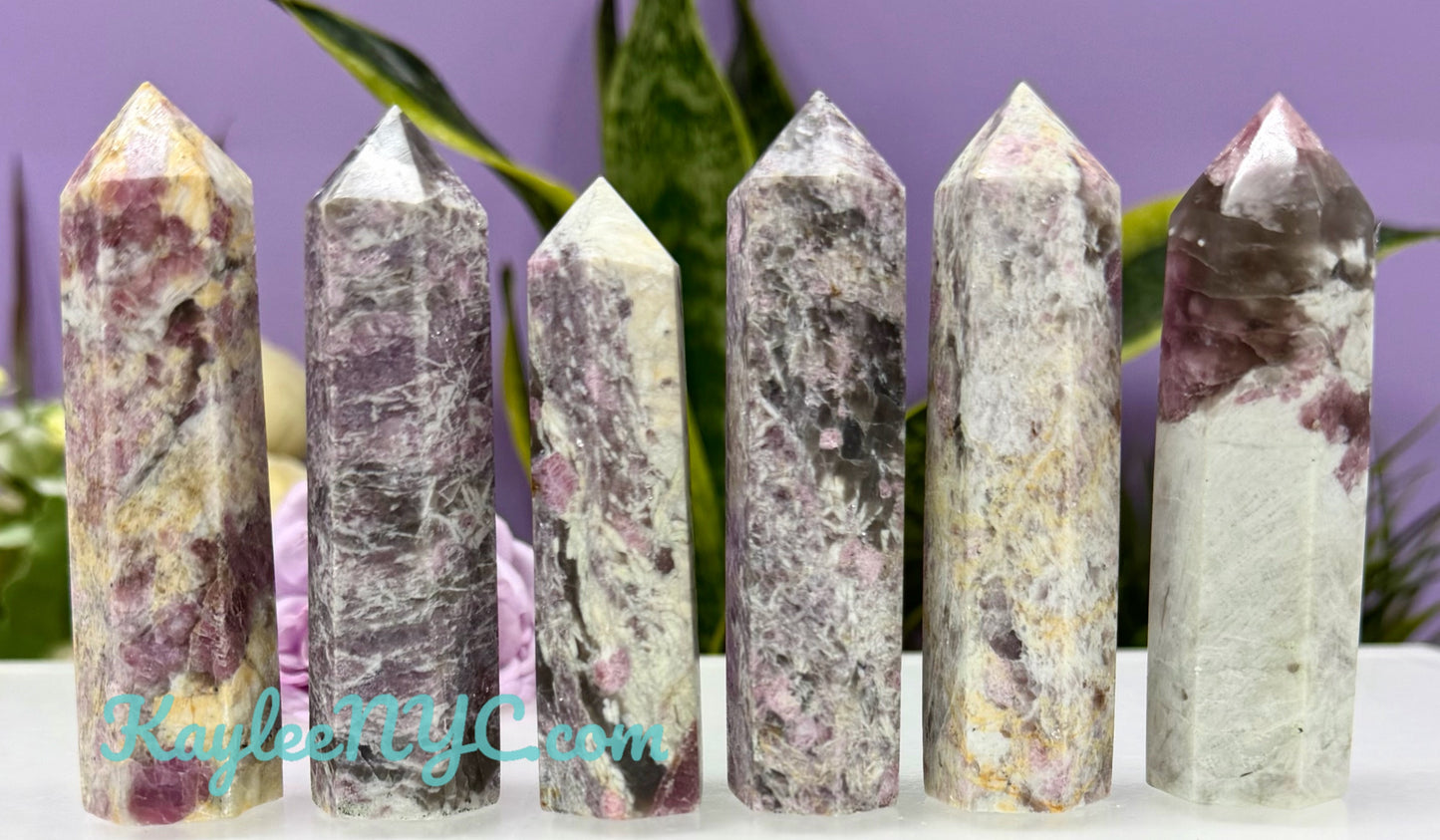 Wholesale Lot 1 lb Natural Pink Tourmaline Unicorn Stone Obelisk Tower Point Crystal Healing Energy