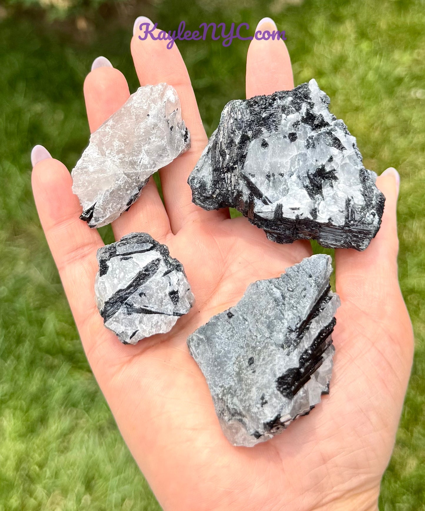 4 lbs Natural Tourmalinated Quartz Rough Crystals Healing Energy