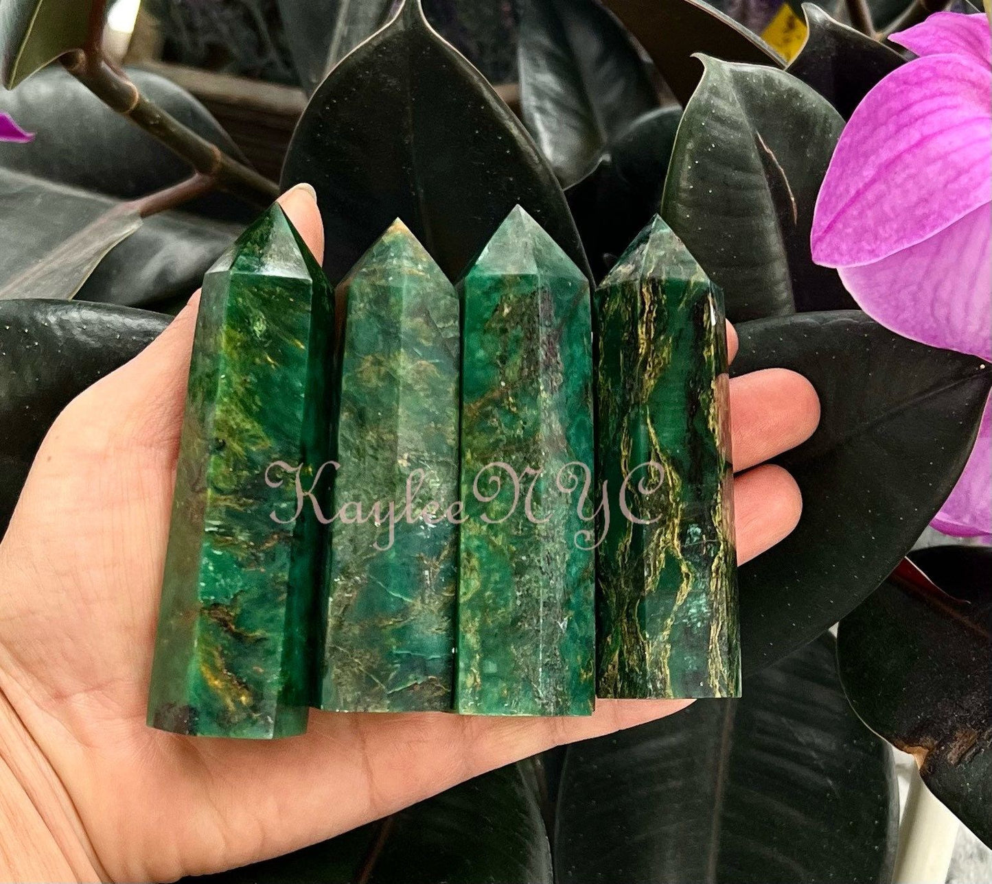 Wholesale Lot 2 lbs Natural Emerald Jade Obelisk tower Point Crystal Healing Energy