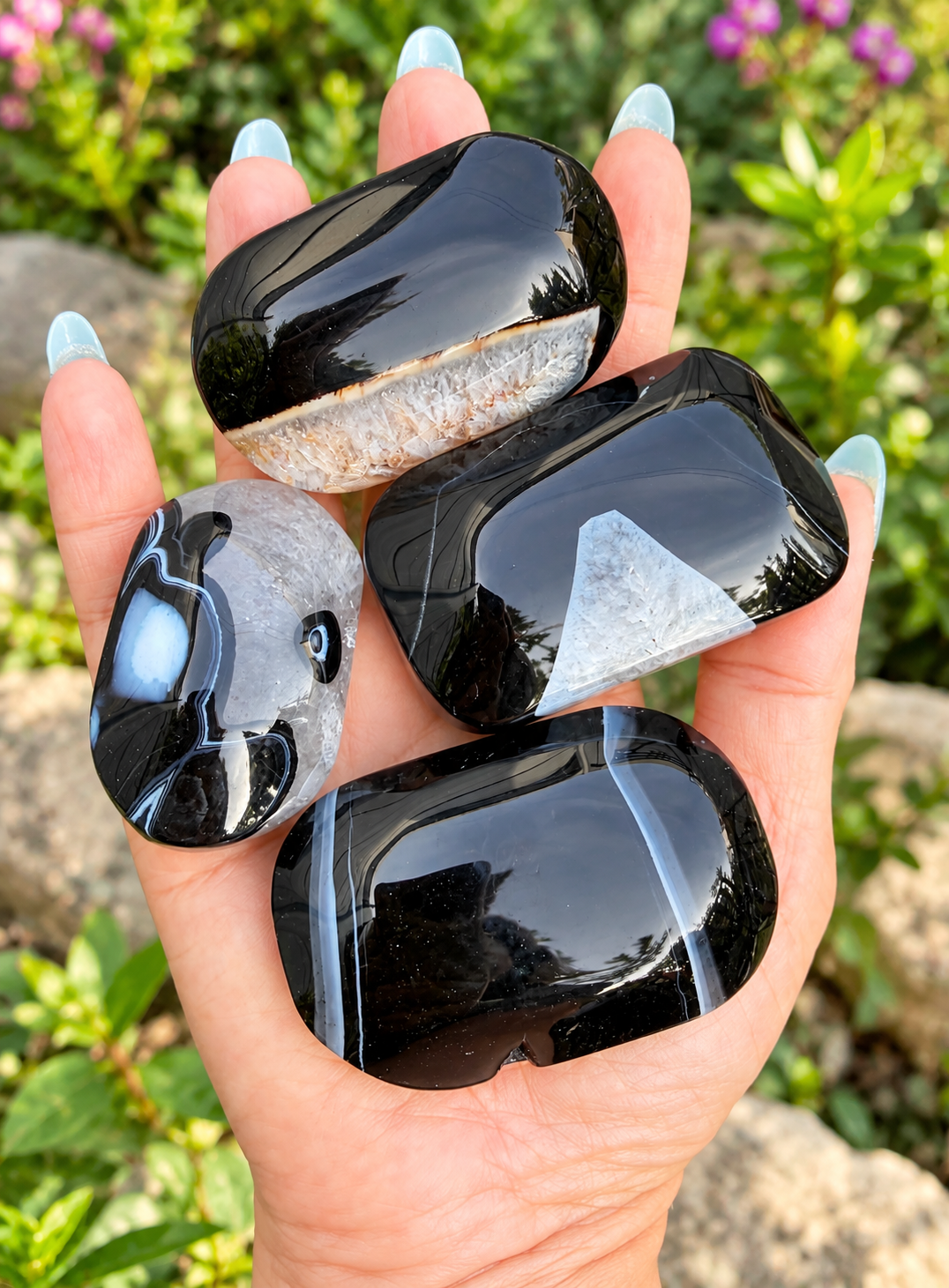 Wholesale 2 Lb Lot Natural Onyx Palm Stones Crystal Energy