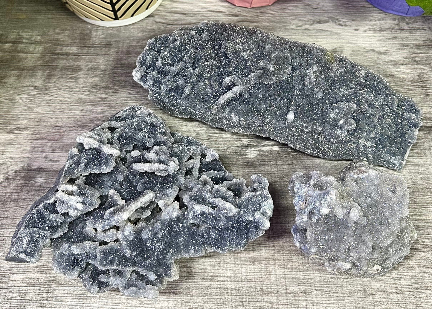 Wholesale Lot 3 PCs Aura Sphalerite Cluster Raw Crystal