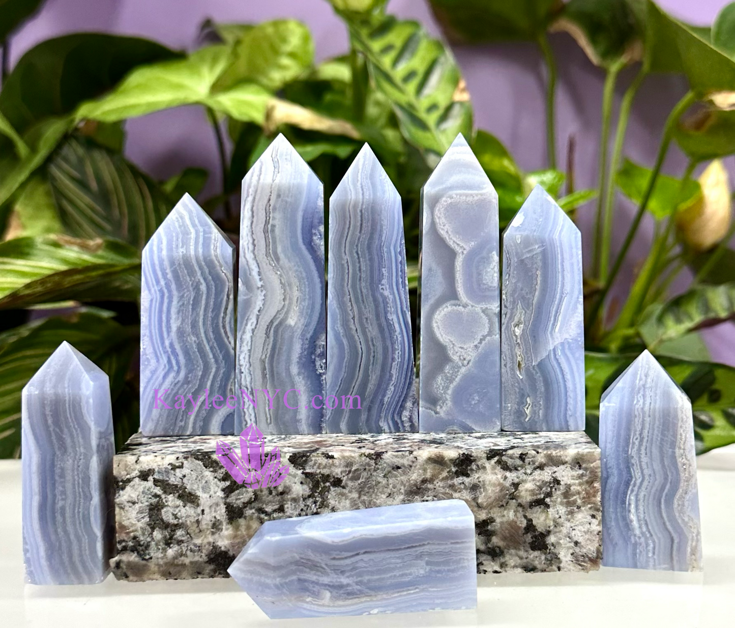 Wholesale Lot 1 Lb Natural Blue Lace Agate Obelisk Point Crystal Natural Energy