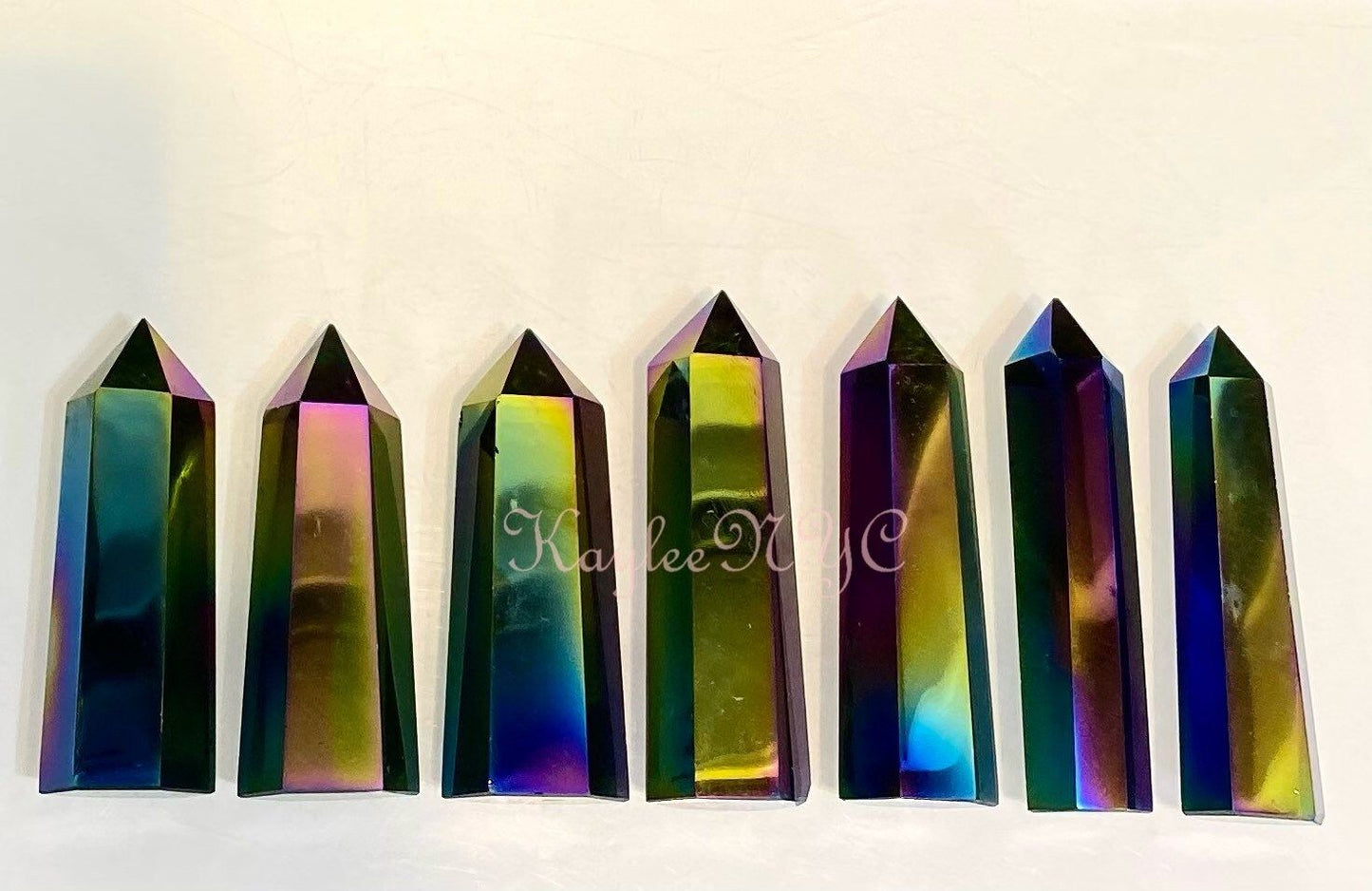 Wholesale Lot 1 lb Titanium Obsidian Tower Obelisk Point Wand Crystal Energy Healing