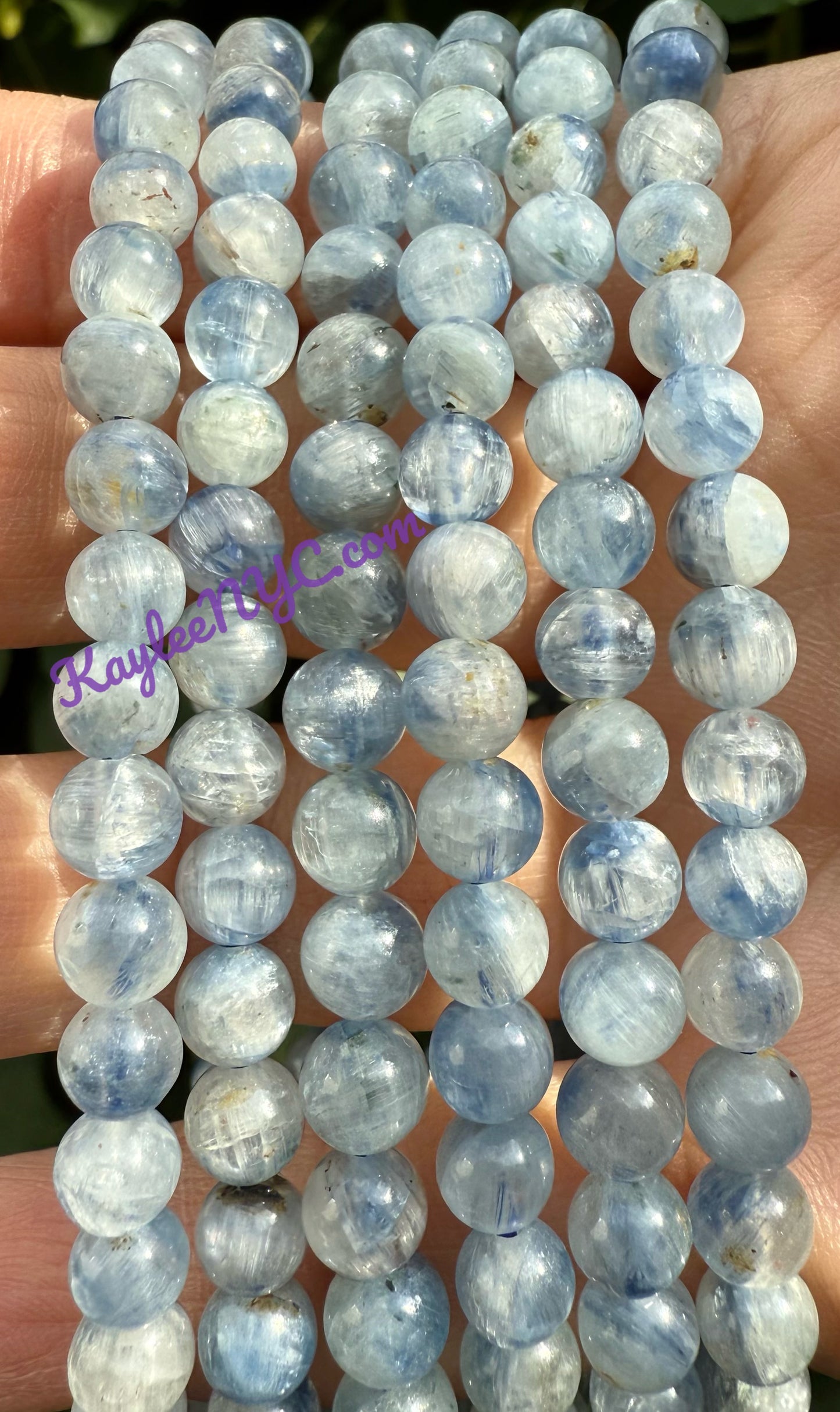 Wholesale 6 Pcs Natural Blue Kyanite 6mm 7.5” Crystal Healing Stretch Bracelet