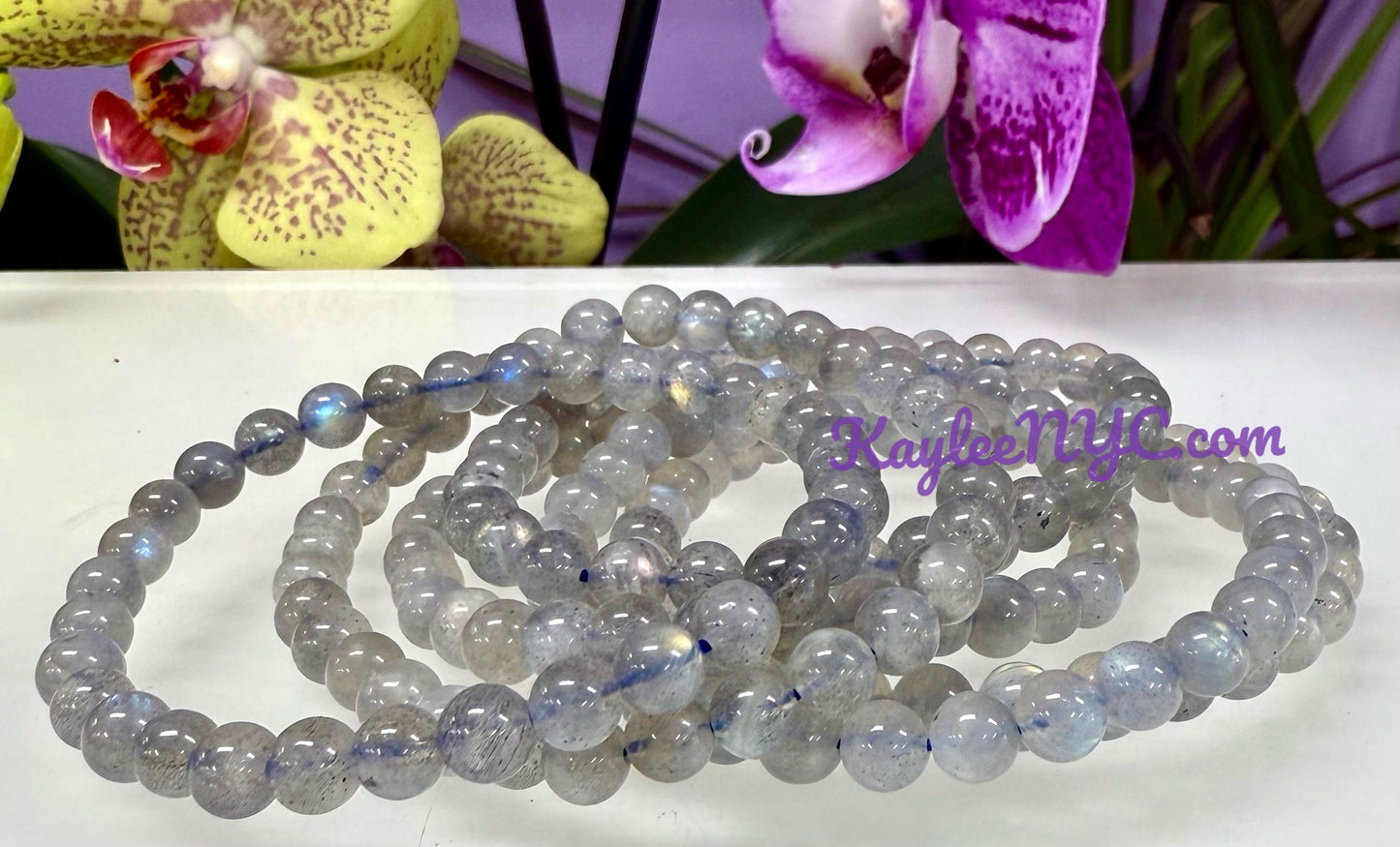 Wholesale 6 Pcs Natural Labradorite Bracelet 6mm 7.5” Healing Energy Crystal