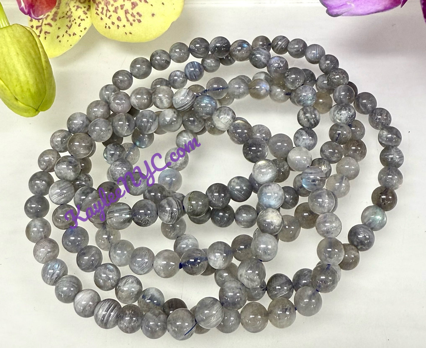 Wholesale 6 Pcs Natural Labradorite Bracelet 6mm 7.5” Healing Energy Crystal