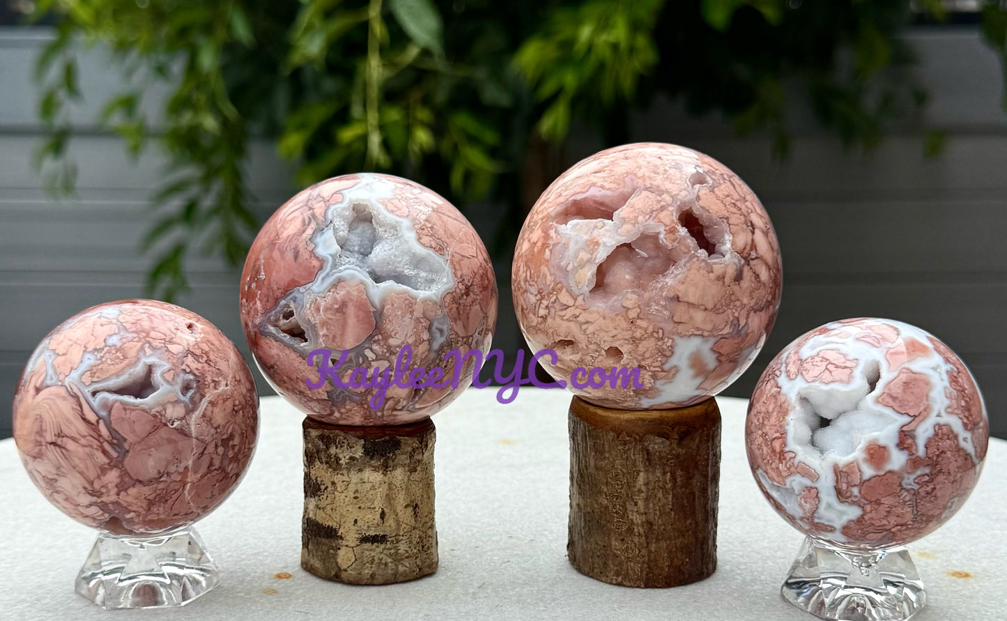 5-7 PCs Natural Pink Agate Sphere