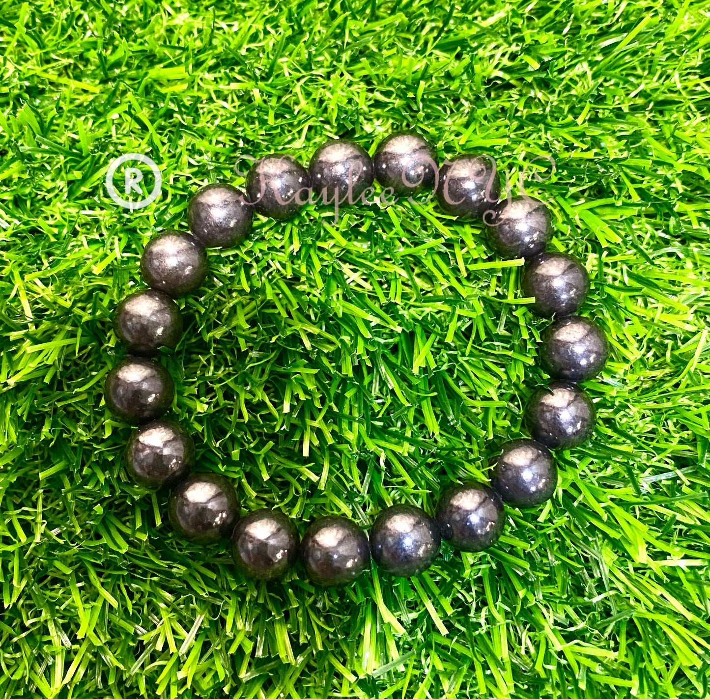 Wholesale 6 Pcs Natural Shungite 10mm 7.5” Crystal Healing Stretch Bracelet