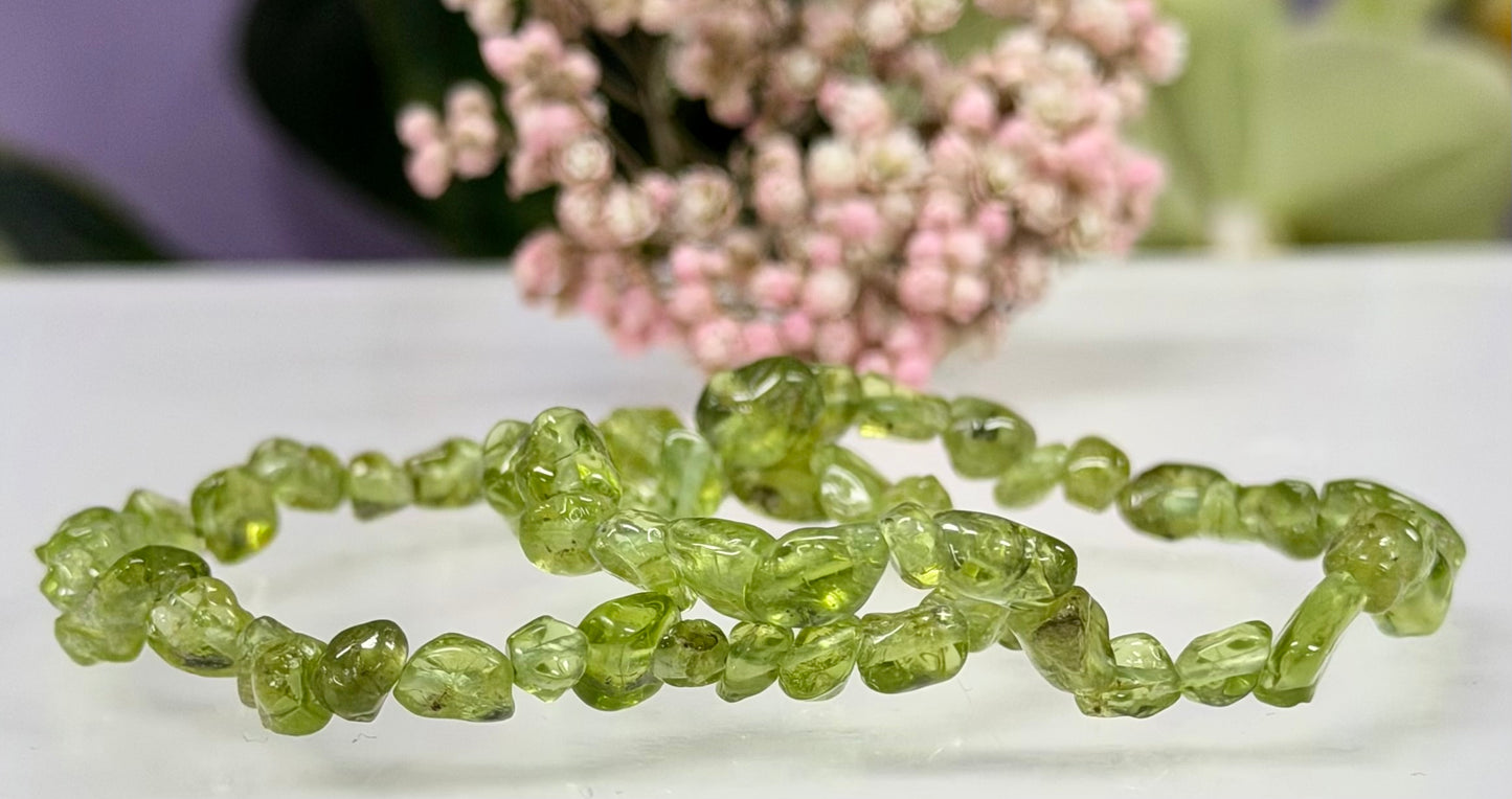 Wholesale 6 Pcs 5mm Natural Peridot 7” Crystal Healing Stretch Bracelet