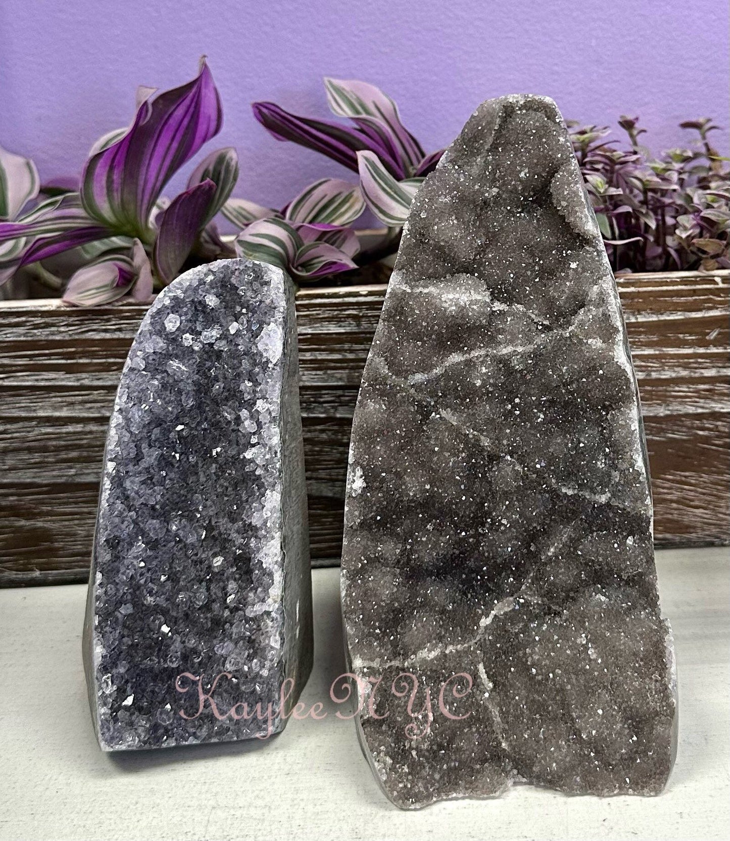 Wholesale Lot 2-4 PCs Natural Black Amethyst cut base 4.8-5lbs Healing Energy