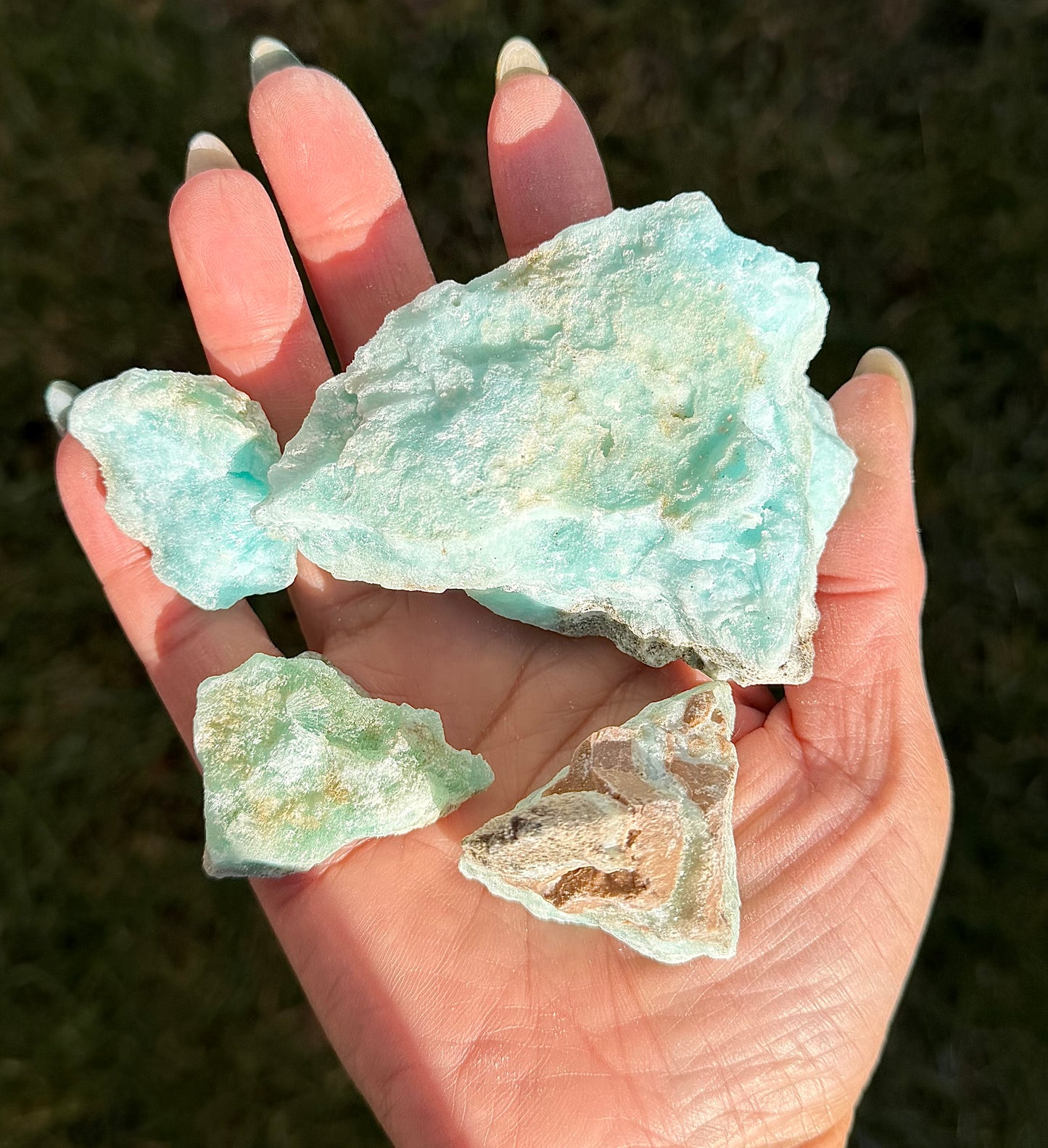 2 lbs Natural Blue Aragonite Rough Crystals Healing Energy