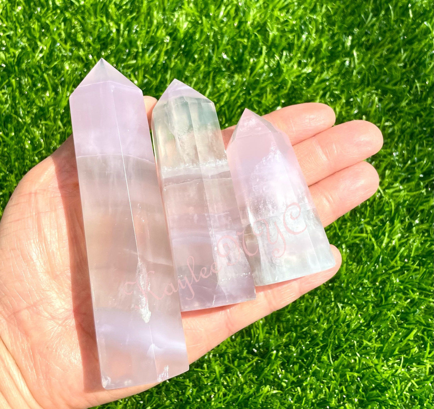 Wholesale Lot 2 lbs Natural Yttrium Fluorite Obelisk Tower Point Crystal Healing