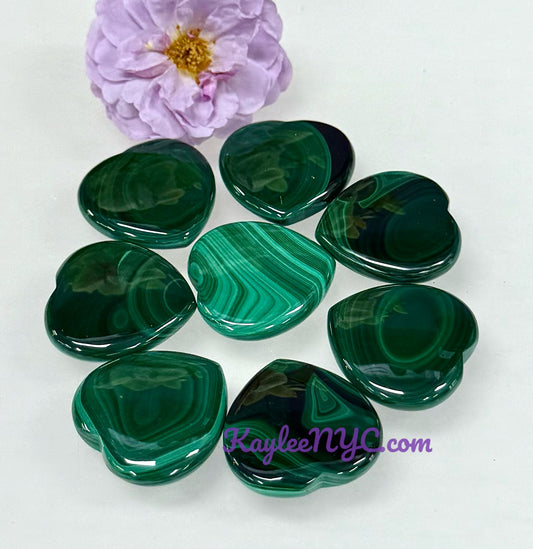 Wholesale Lot 8 pcs Natural Malachite Heart crystal Healing Energy