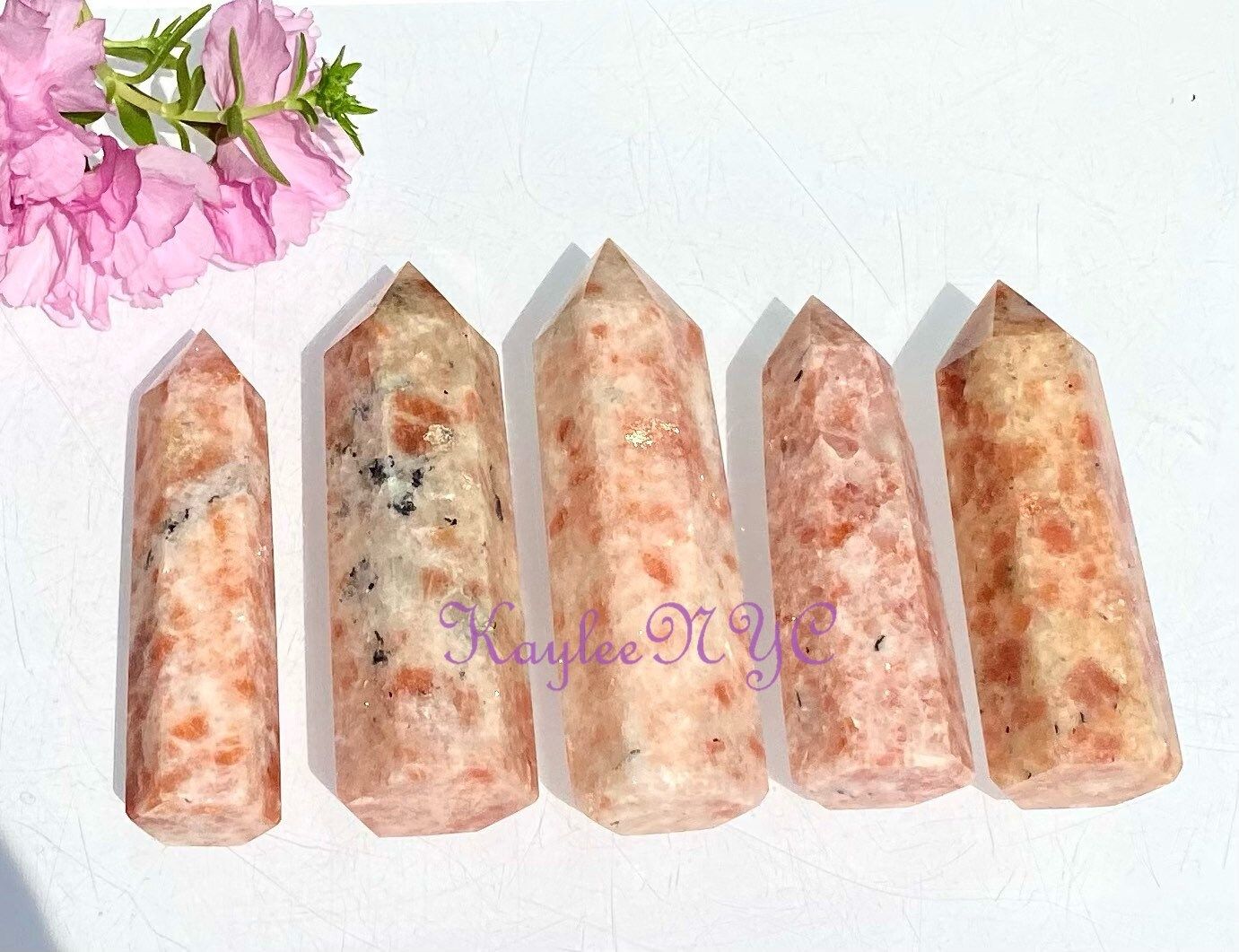 Wholesale Lot 1 lb Natural Sunstone Tower Obelisk Point Wand Crystal Energy Healing