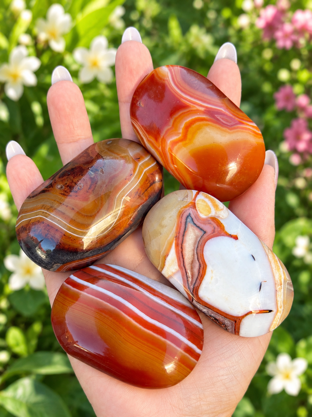 Wholesale Lot 2 Lbs Natural Sardonyx Palm Stone Crystal