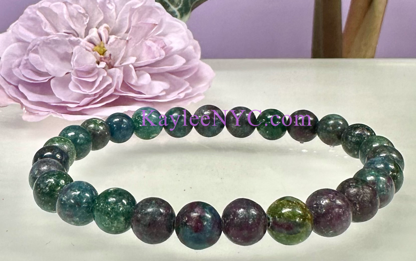 6 PCs Natural Ruby Kyanite ~7mm 7.5” Stretch Bracelet