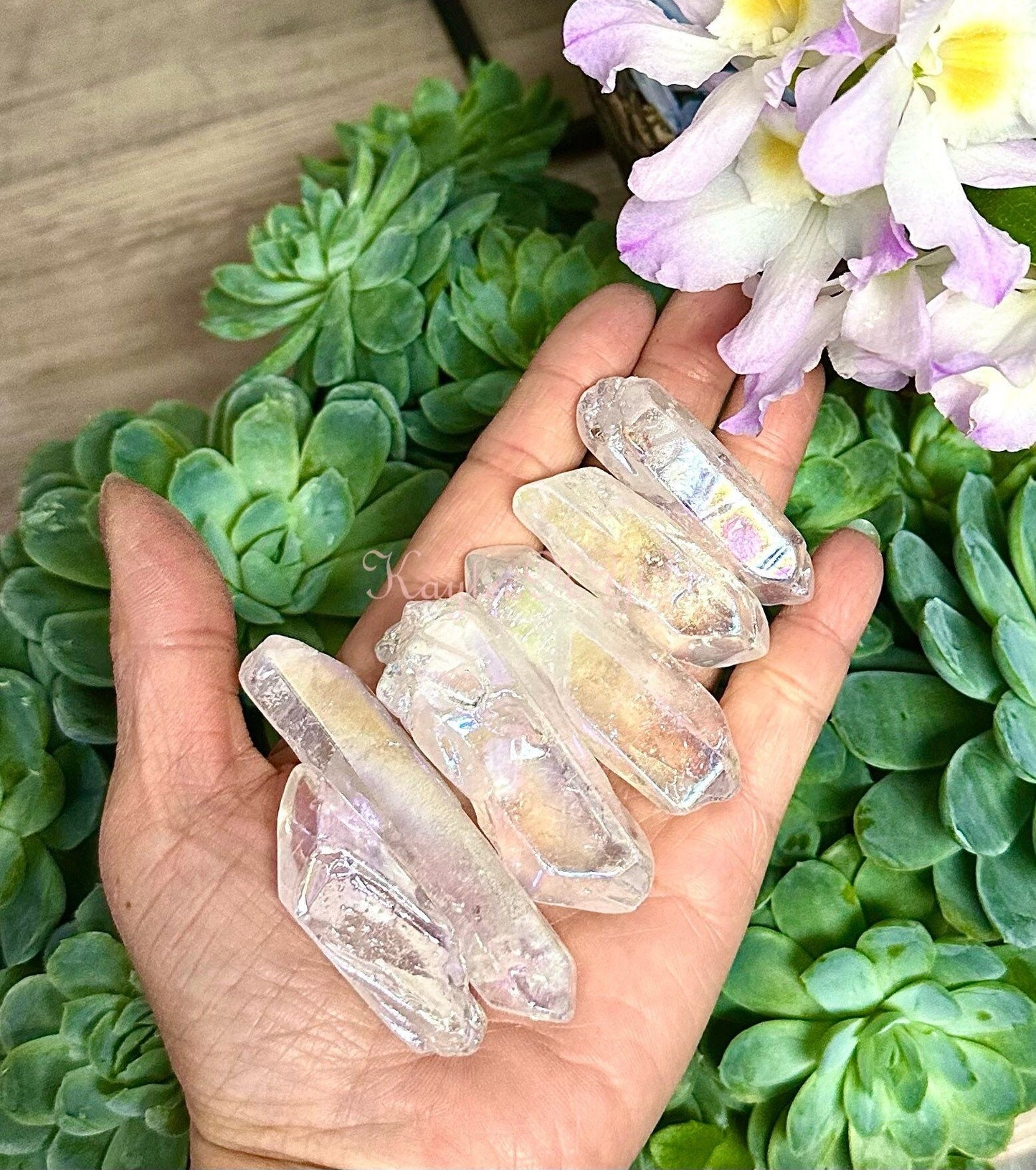 Wholesale Lot 1 Lb Angel Aura Quartz Wand Tumble Crystal Nice Quality