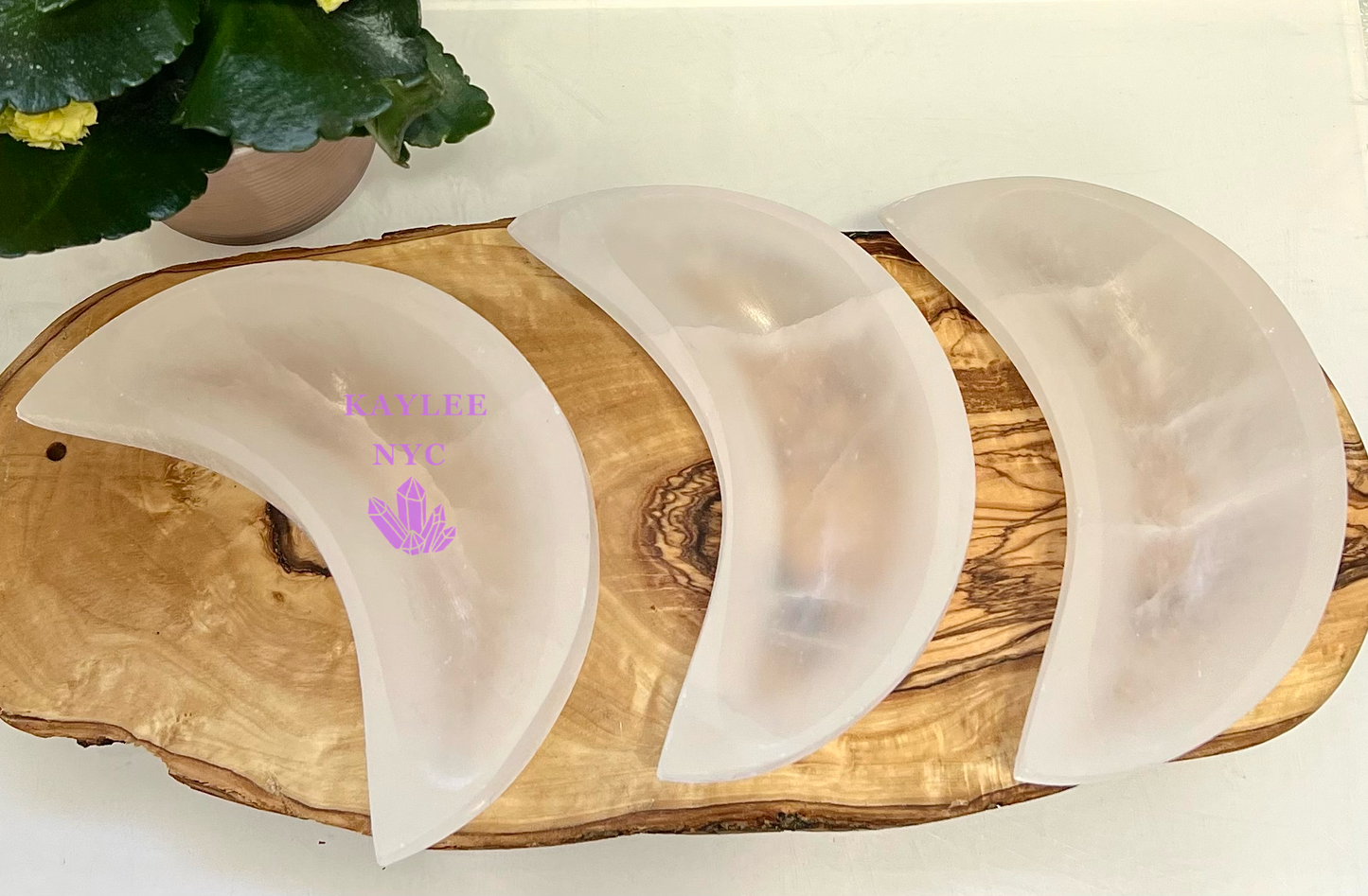 6 PCs Natural Selenite aka Satin Spar Moon Bowl ~10cm