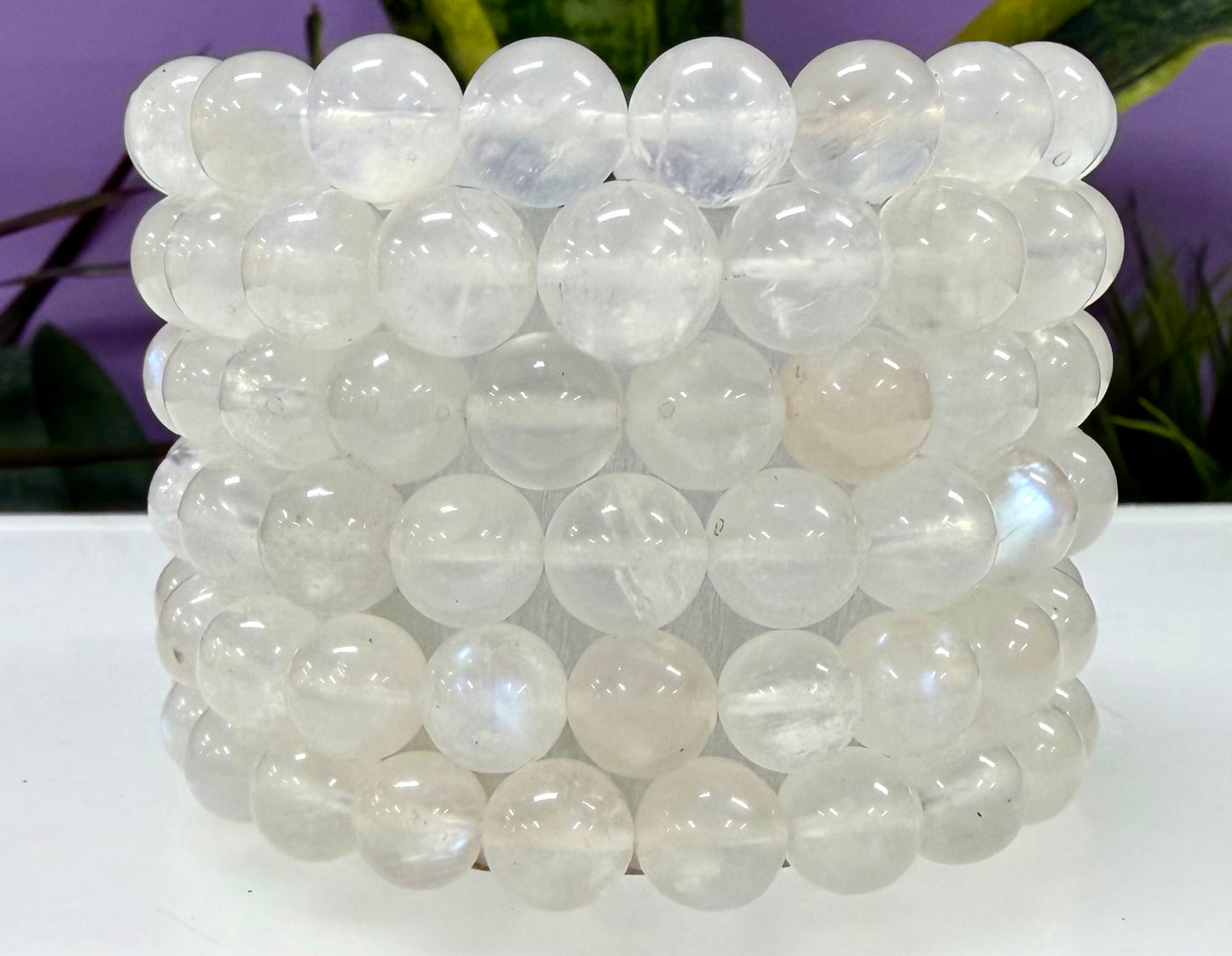 Wholesale Lot 6 Pcs Natural Moonstone 10mm 8” Natural Stretch Bracelet