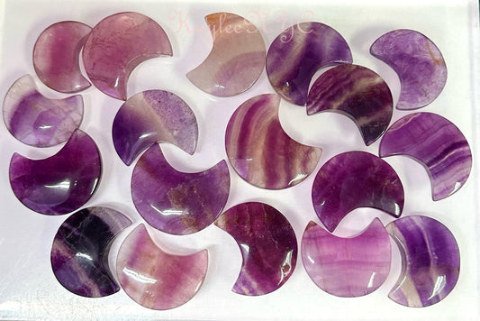 Wholesale Lot 2 lbs Natural Magenta Fluorite Moon Crystal Healing Energy