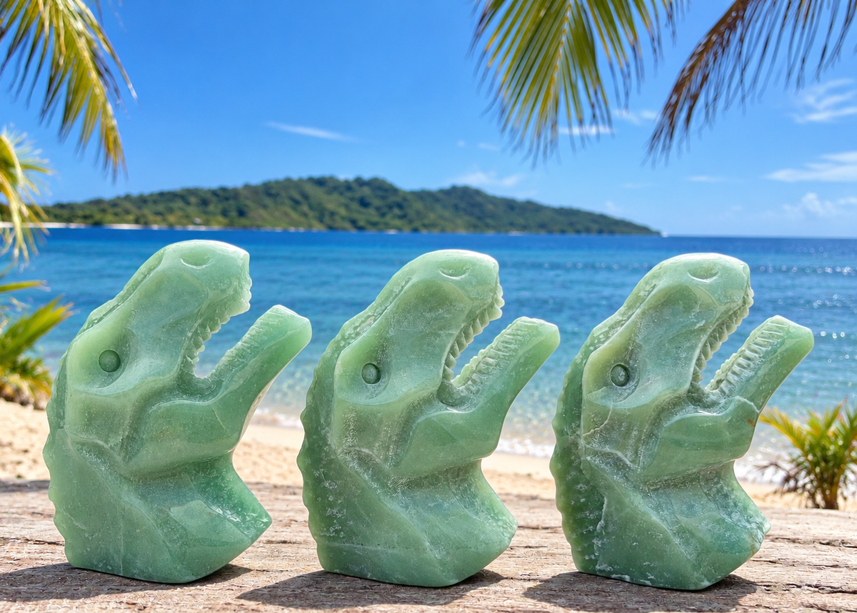 3 PCs Natural Aventurine Dinosaur Crystal Healing Energy