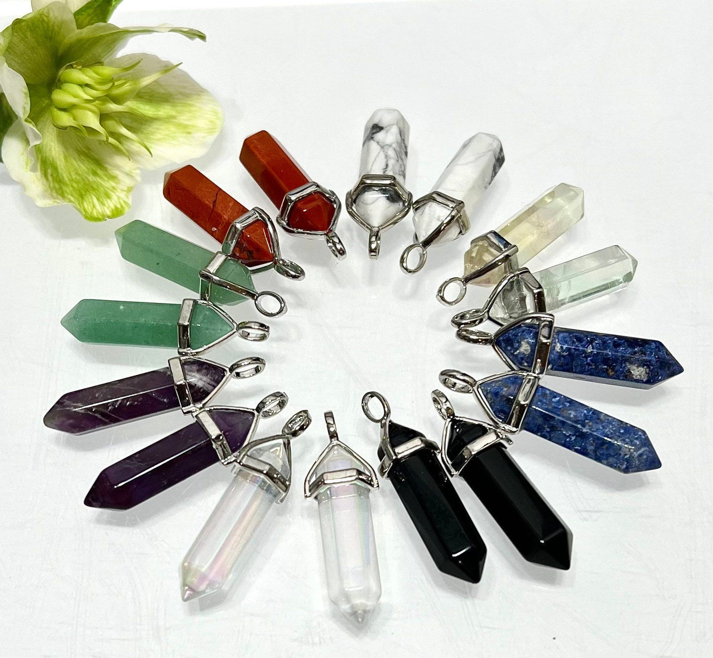 Wholesale Lot 16 Pcs Mix Crystal Pendant Nice Quality Natural Healing Energy