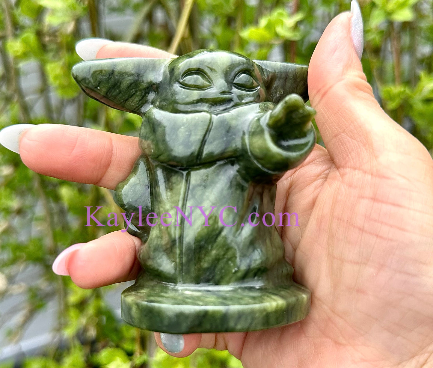 8 PCs 3” Natural Nephrite Jade Yoda healing energy