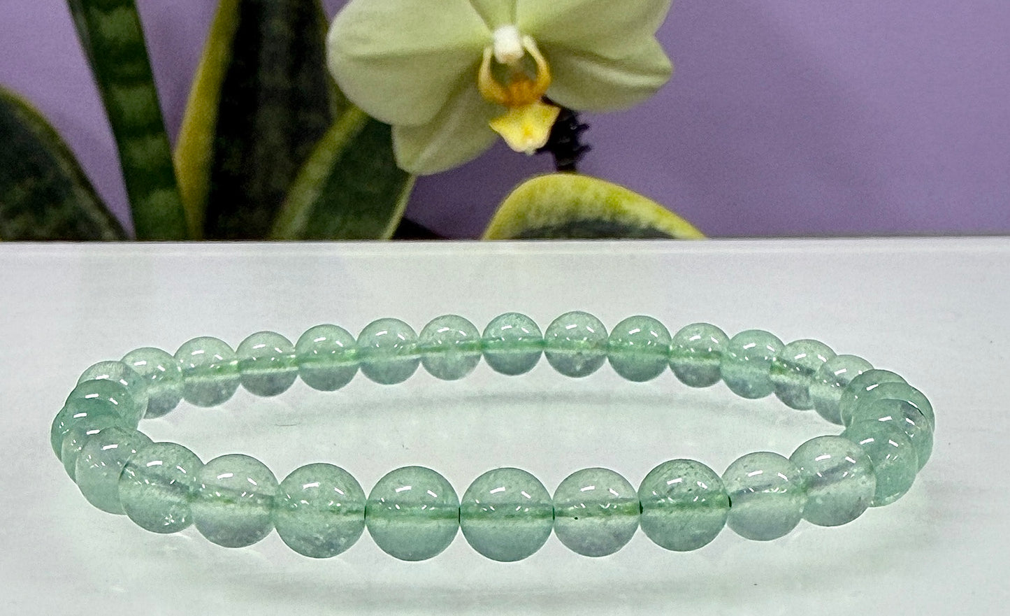 Wholesale 6 Pcs Natural Green Strawberry Quartz 6mm 7.5” Crystal Healing Stretch Bracelet