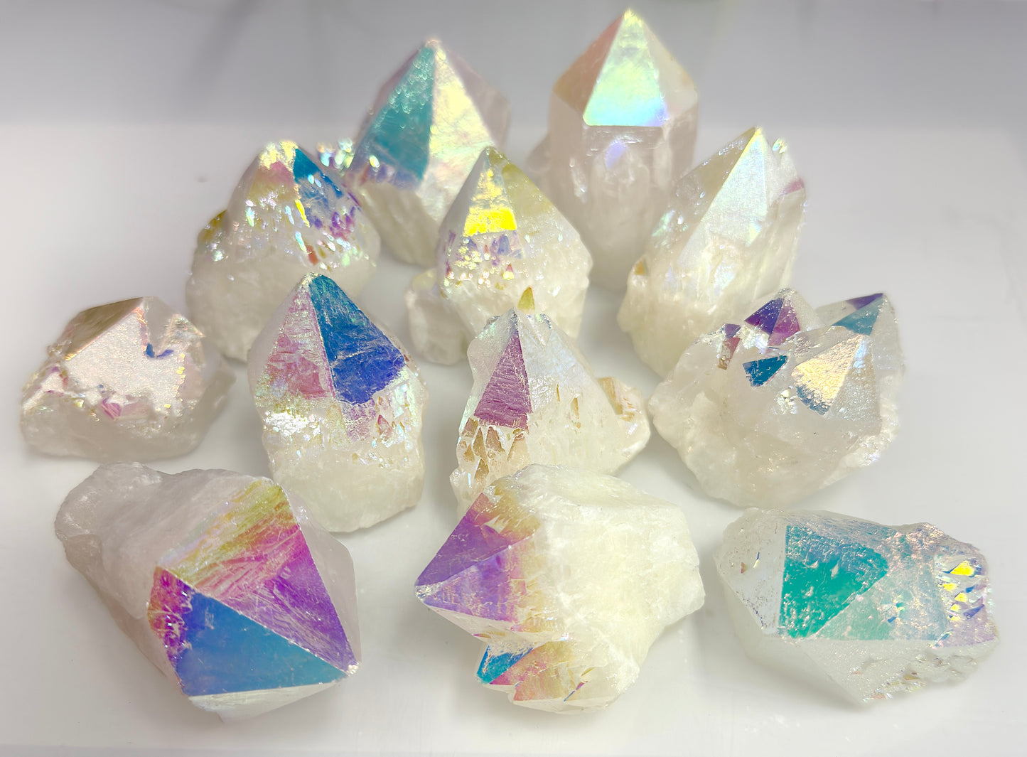 Wholesale Lot 2 lbs Angel Aura Rough Candle Quartz Crystal Healing Energy