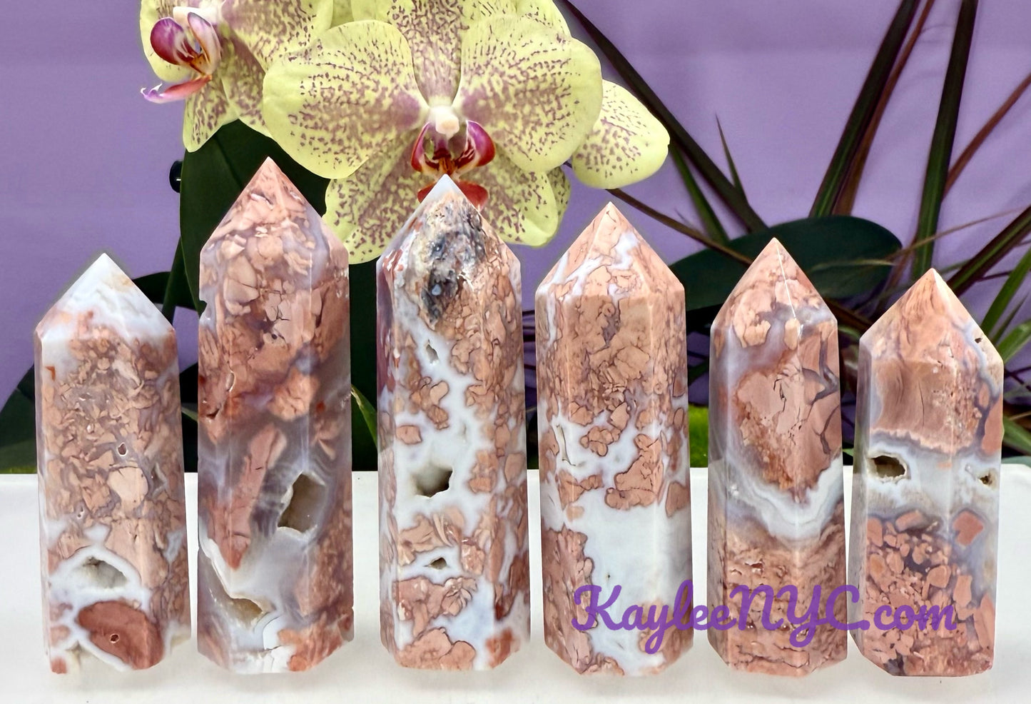 Wholesale Lot 1 lb Natural Pink Agate Obelisk Tower Point Crystal Healing Energy