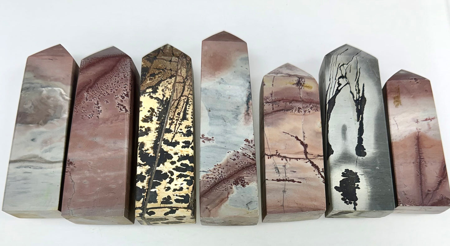 Wholesale Lot 2 lbs Natural Picture Jasper Obelisk Tower Point Crystal Healing Energy